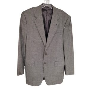 Houndstooth Blazer Made in Italy Trussini 130's Sz 42 Sport Jacket 100% Wool